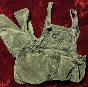 Free People size 27 gray green dark corduroy overall pants